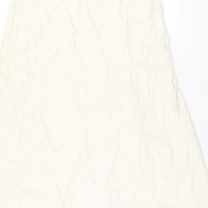 Marks and Spencer Womens Ivory Viscose Swing Skirt Size 14