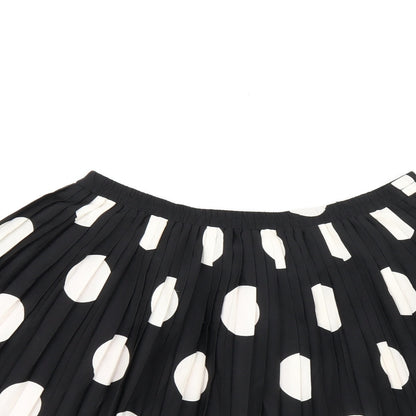Johnnie B Girls Black Polka Dot Polyester Skater Skirt Size 15-16 Years Regular Pull On - Pleated