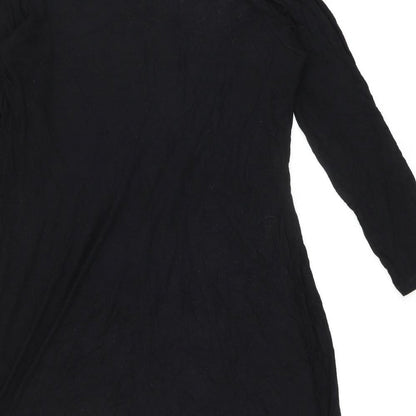 Autograph Womens Black Geometric Viscose Basic Blouse Size 14 Cowl Neck