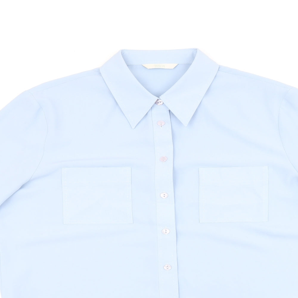 Womens UK Size 12 Marks and Spencer Blue Basic Button-Up