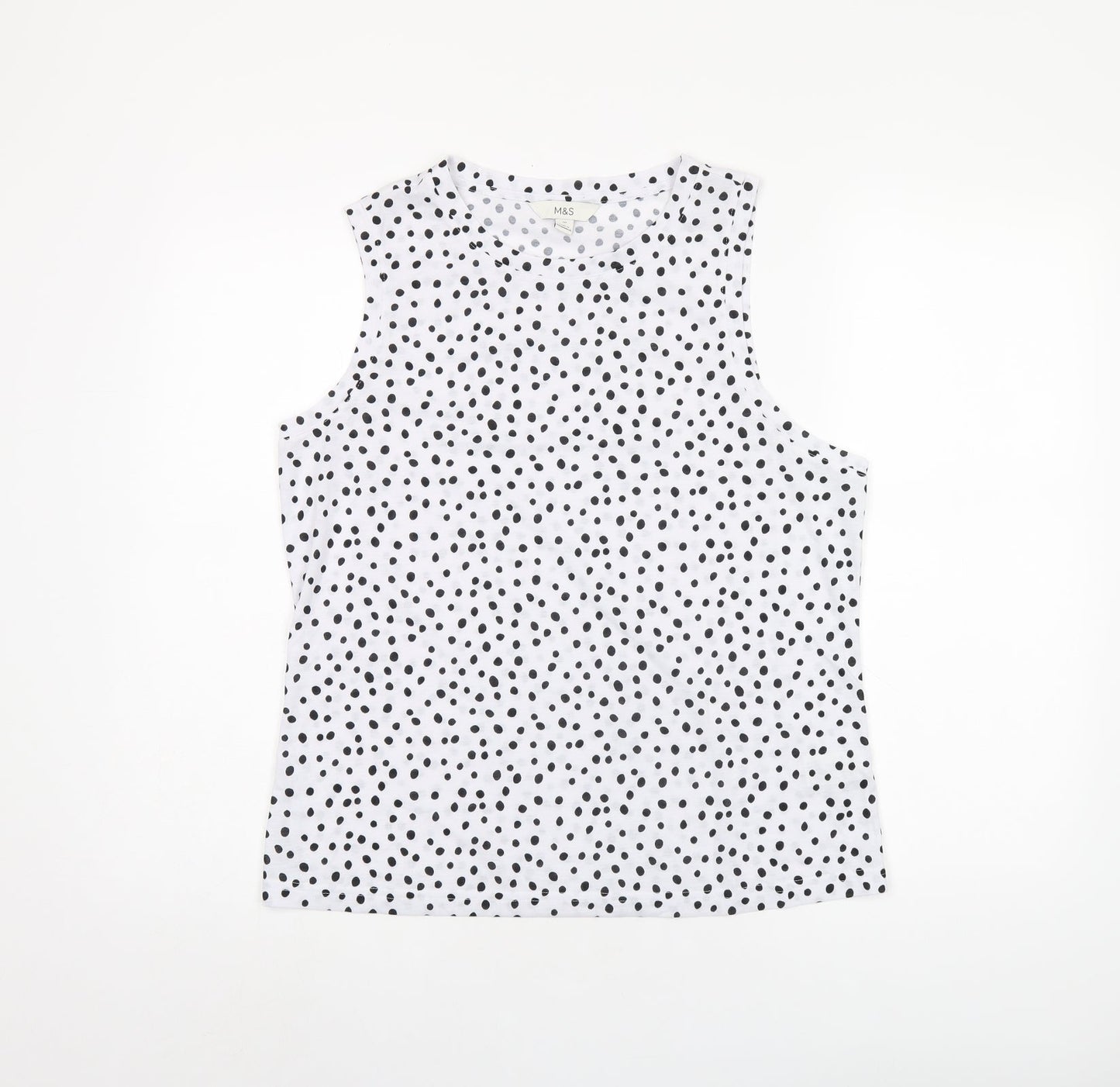 Womens UK Size 10 Marks and Spencer White Basic Tank