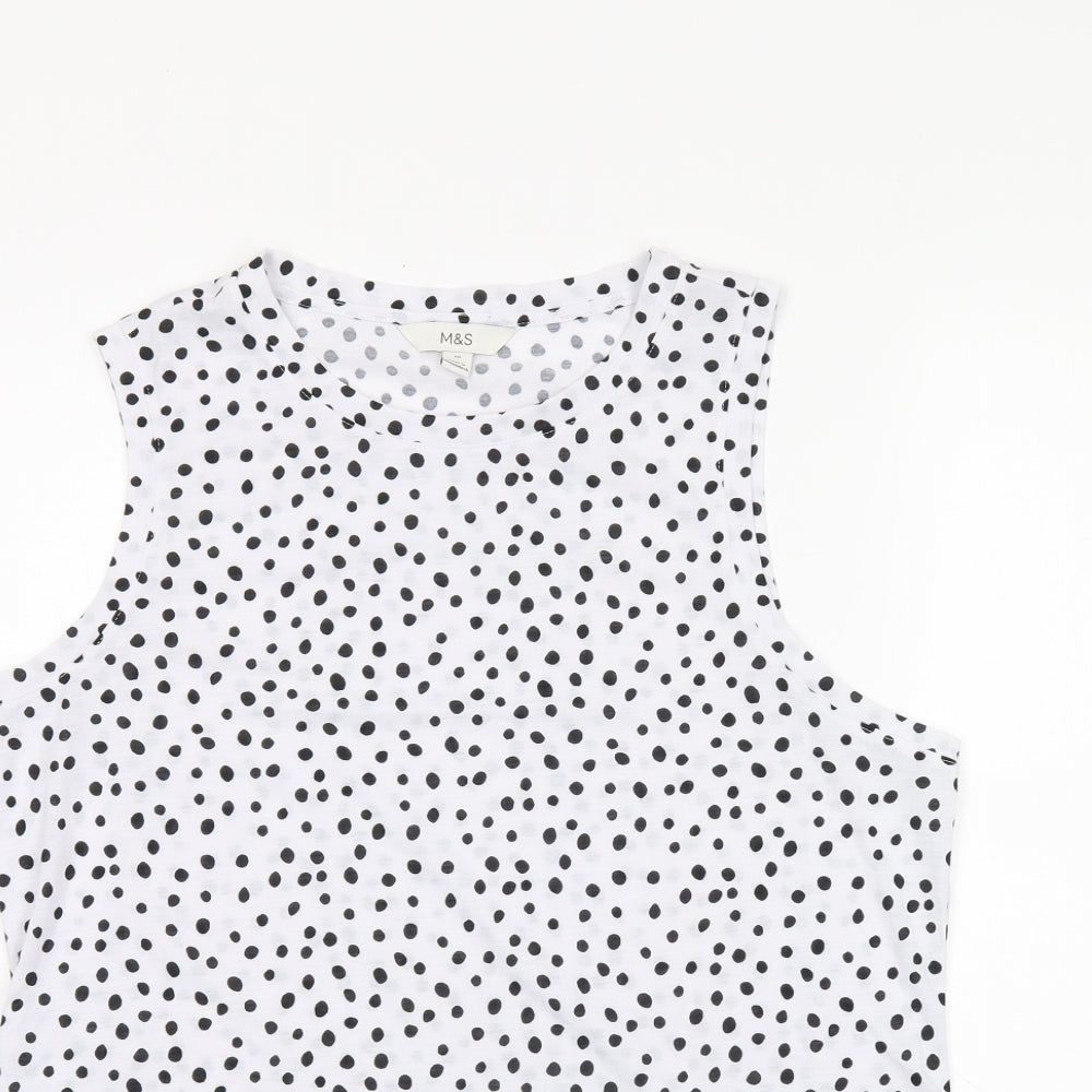 Womens UK Size 10 Marks and Spencer White Basic Tank