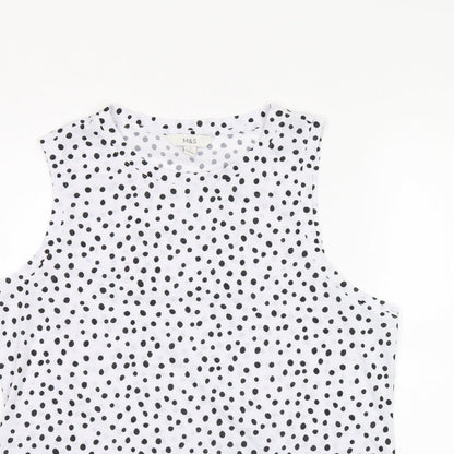 Womens UK Size 10 Marks and Spencer White Basic Tank