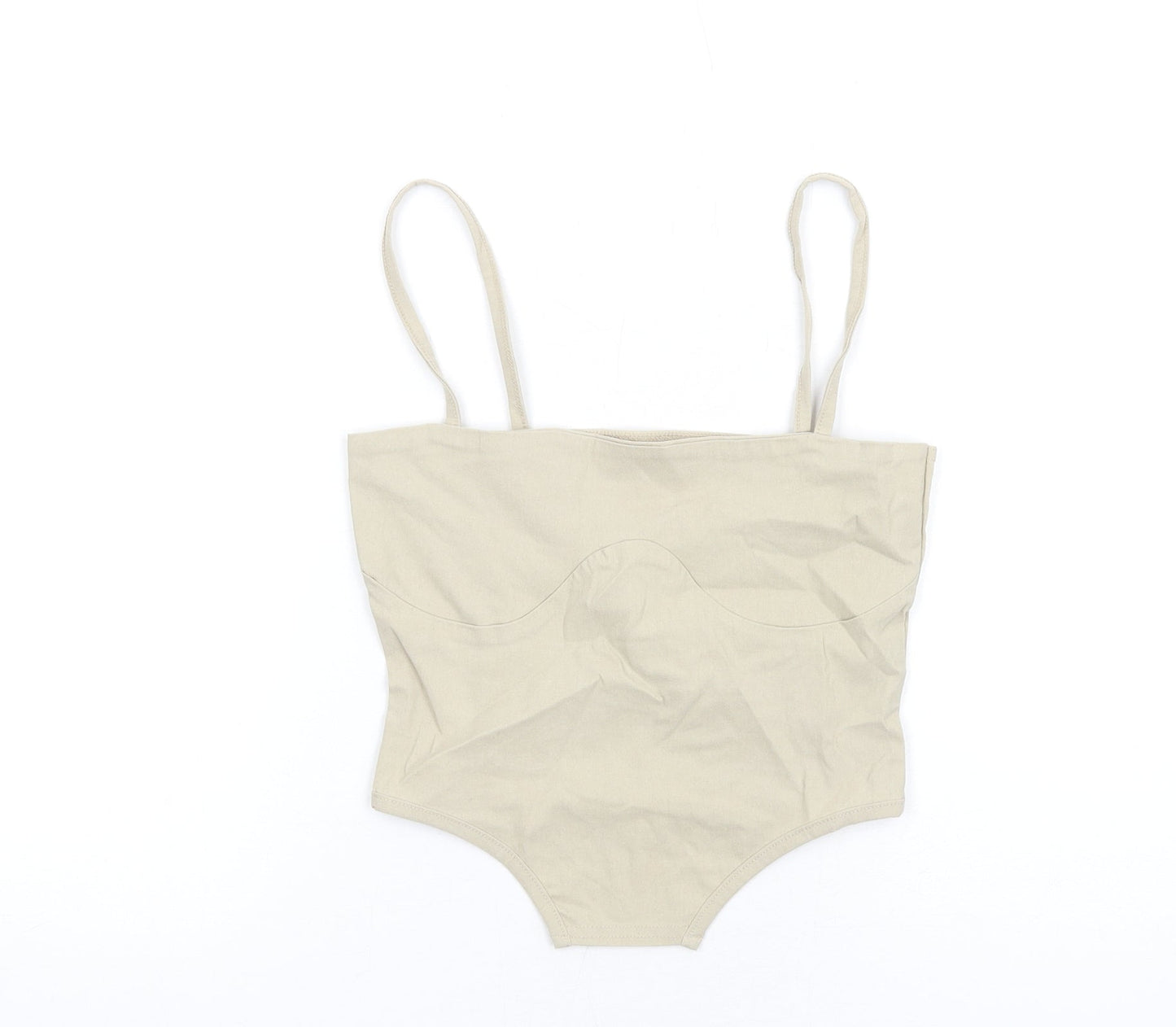 Womens UK Size 6 PRETTYLITTLETHING Beige Camisole T-Shirt