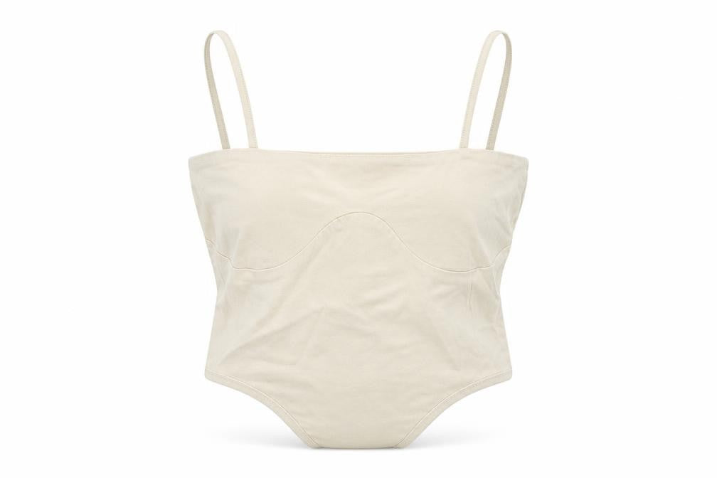 Womens UK Size 6 PRETTYLITTLETHING Beige Camisole T-Shirt