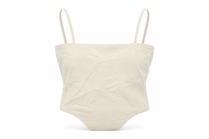 Womens UK Size 6 PRETTYLITTLETHING Beige Camisole T-Shirt
