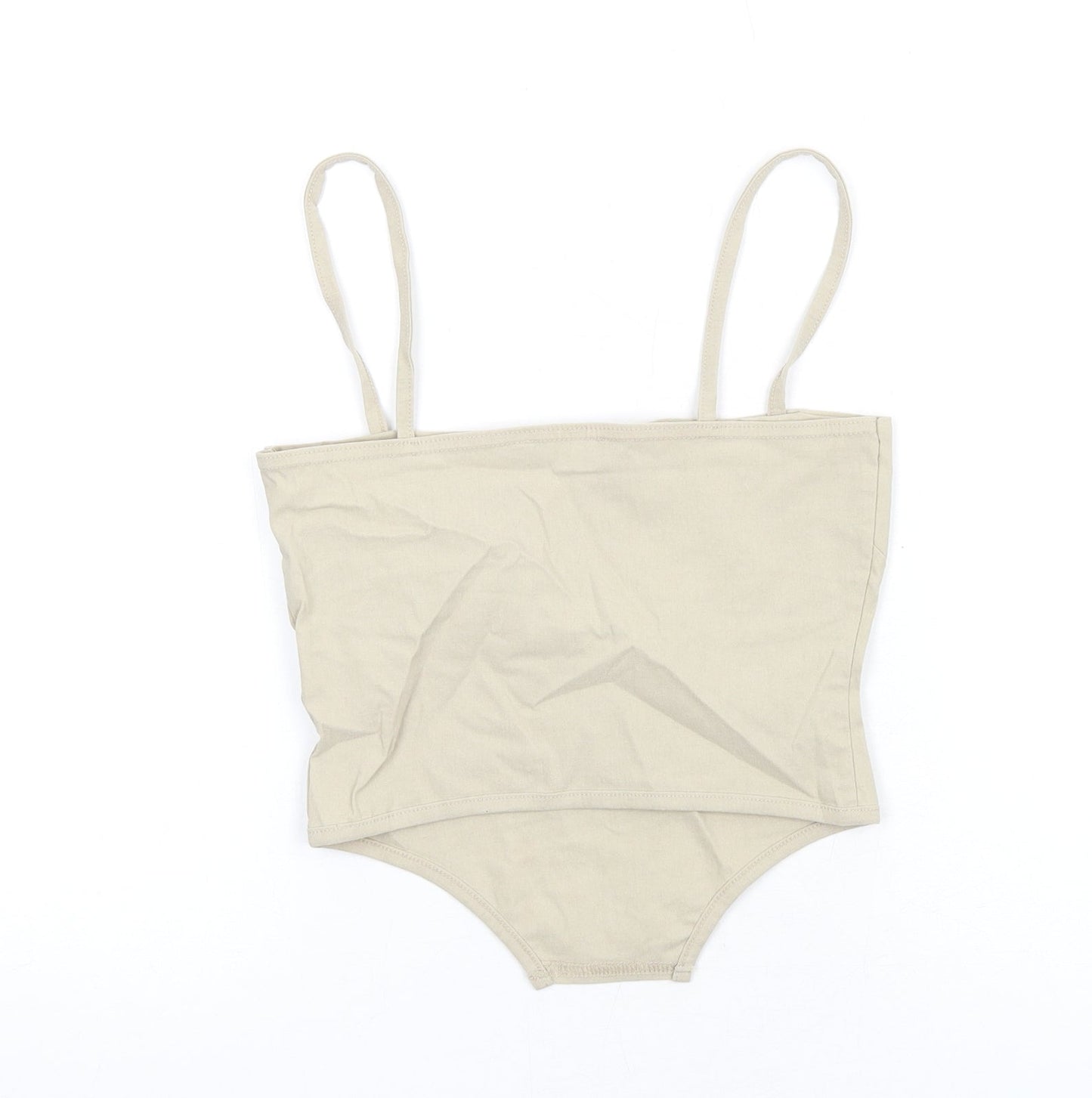 Womens UK Size 6 PRETTYLITTLETHING Beige Camisole T-Shirt