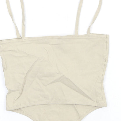 Womens UK Size 6 PRETTYLITTLETHING Beige Camisole T-Shirt