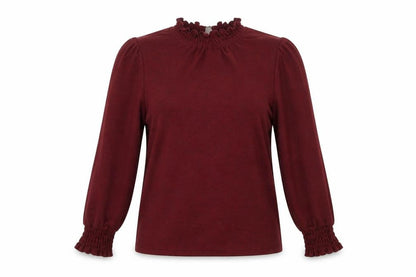 River Island Womens Red Polyester Basic T-Shirt Size 6 Mock Neck