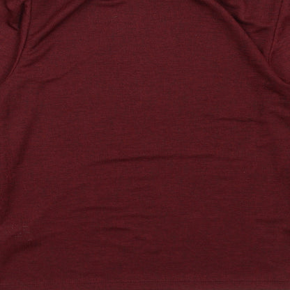 River Island Womens Red Polyester Basic T-Shirt Size 6 Mock Neck