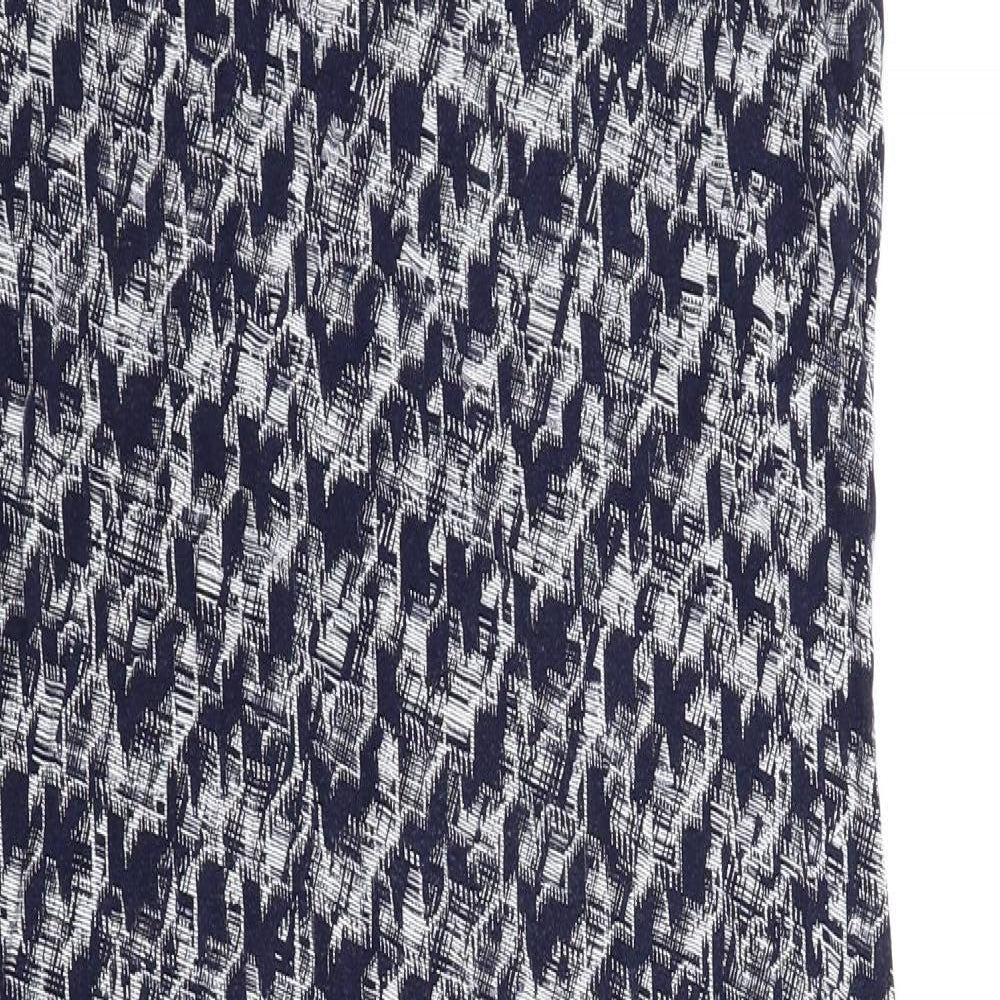 NEXT Womens Blue Geometric Viscose Bodycon Size 14 Round Neck Pullover