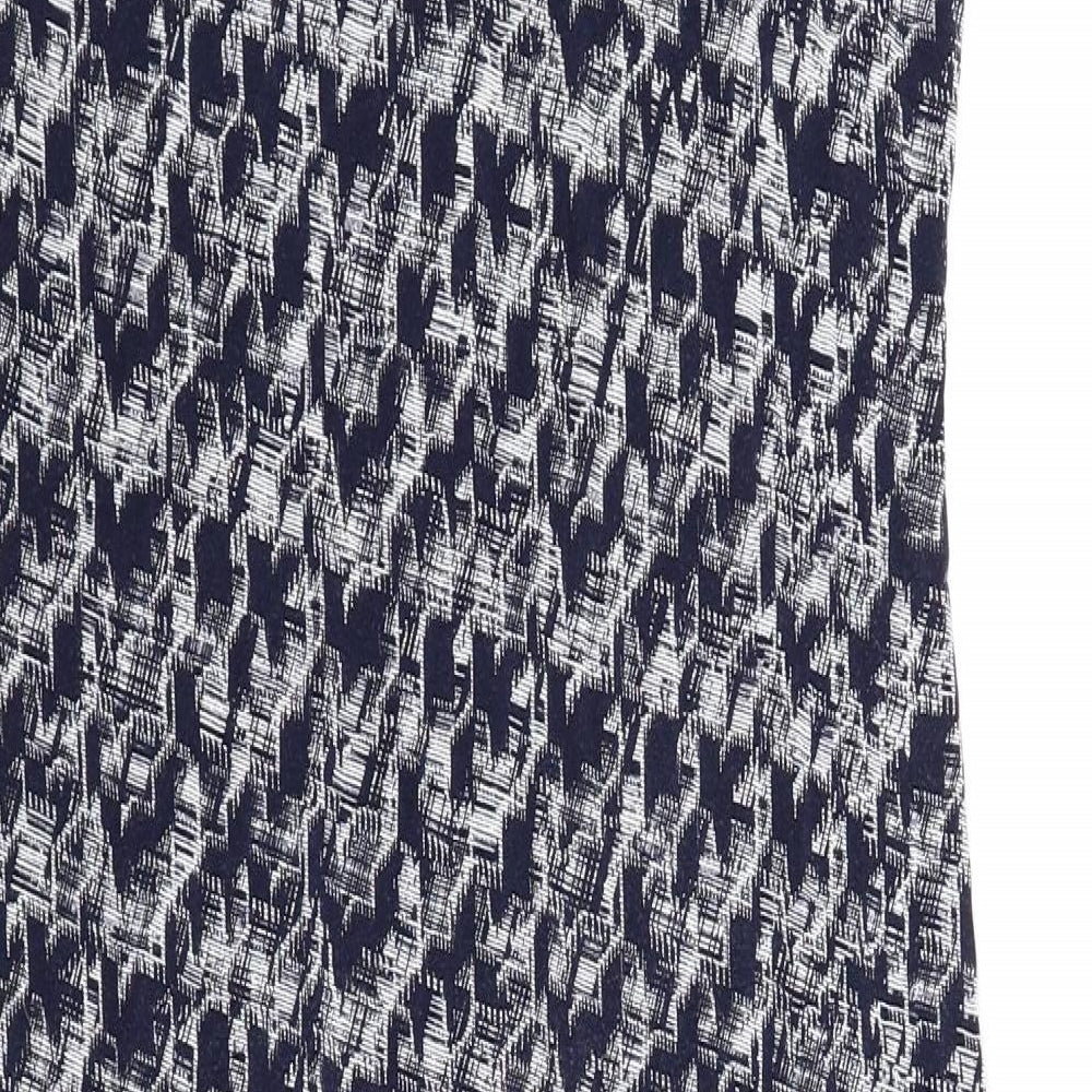 NEXT Womens Blue Geometric Viscose Bodycon Size 14 Round Neck Pullover