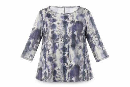 Yours Womens Blue Tie Dye Polyester A-Line Size 16 Round Neck Pullover