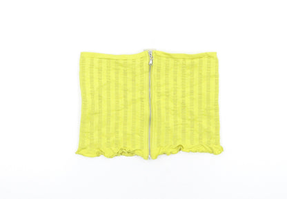 Urban Outfitters Womens Yellow Polyester Cropped T-Shirt Size L Square Neck