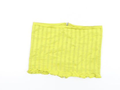 Urban Outfitters Womens Yellow Polyester Cropped T-Shirt Size L Square Neck