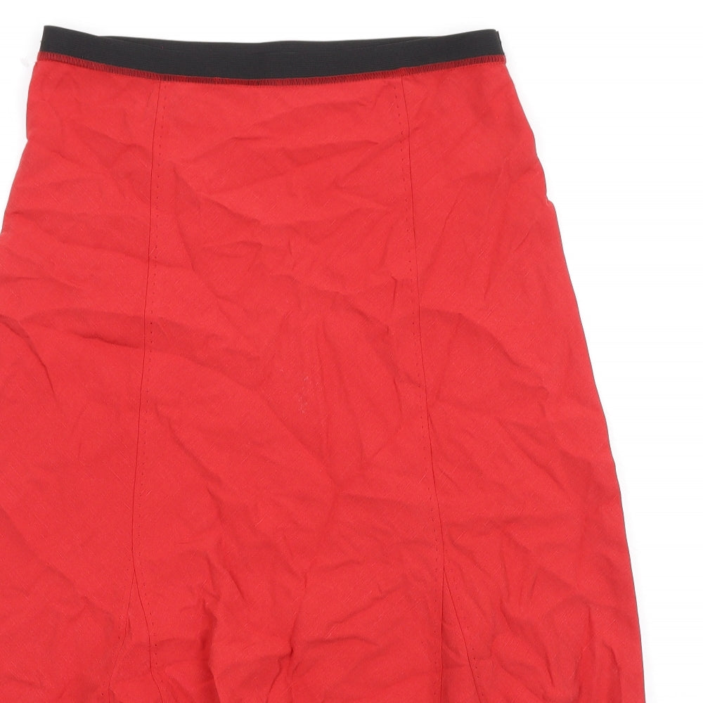 Marks and Spencer Womens Red Lyocell A-Line Skirt Size 12