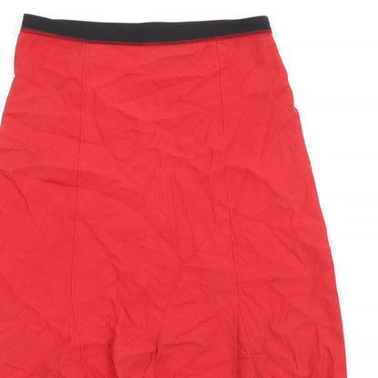 Marks and Spencer Womens Red Lyocell A-Line Skirt Size 12