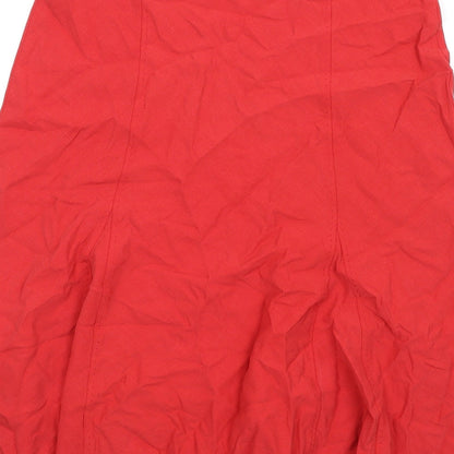 Marks and Spencer Womens Red Lyocell A-Line Skirt Size 12