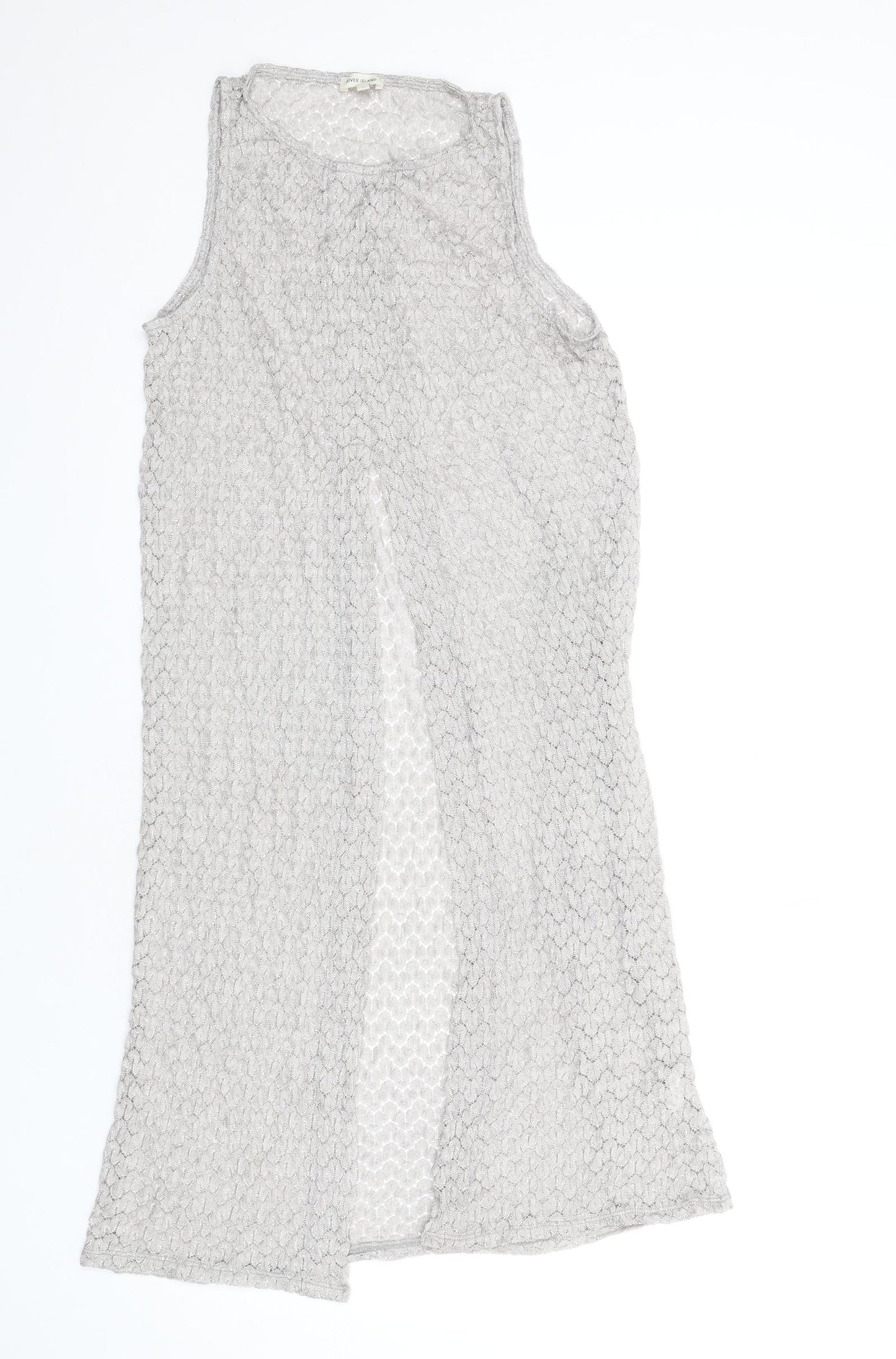 Womens UK Size 12 River Island Grey Basic Tank