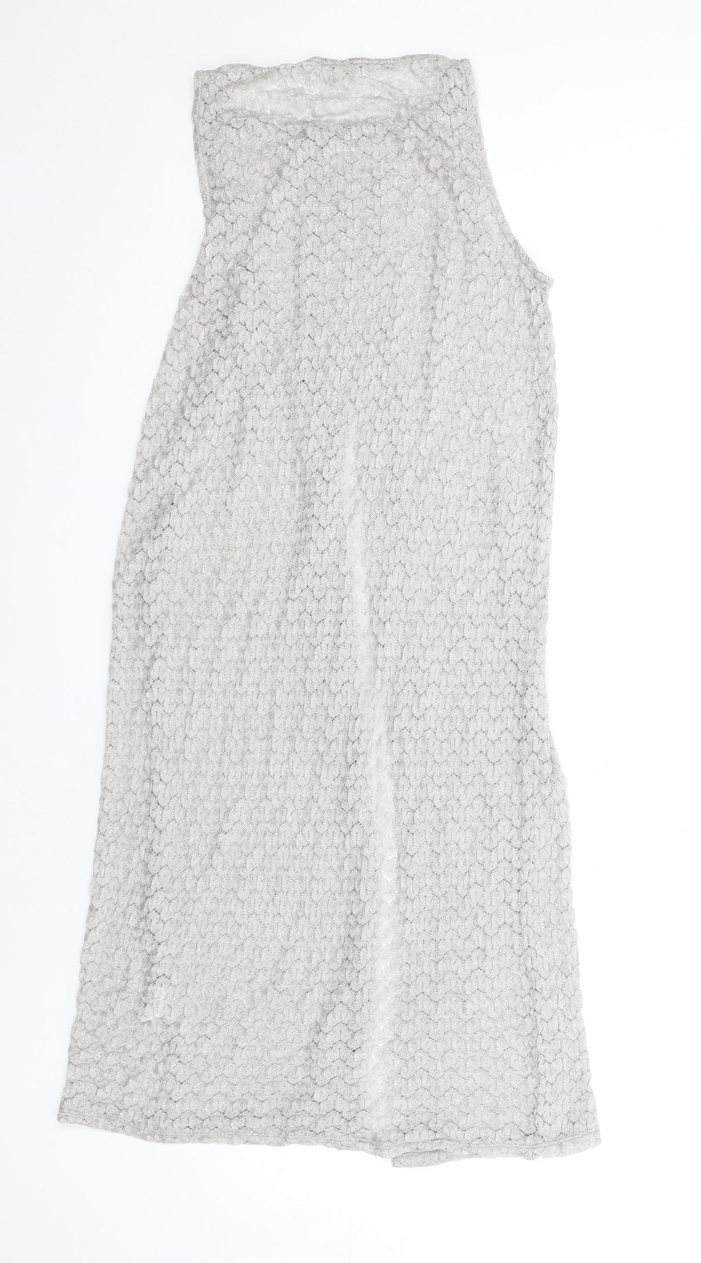 Womens UK Size 12 River Island Grey Basic Tank