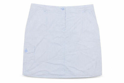 Authentic Womens Blue Striped Cotton A-Line Skirt Size 20 Zip