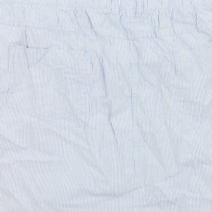 Authentic Womens Blue Striped Cotton A-Line Skirt Size 20 Zip
