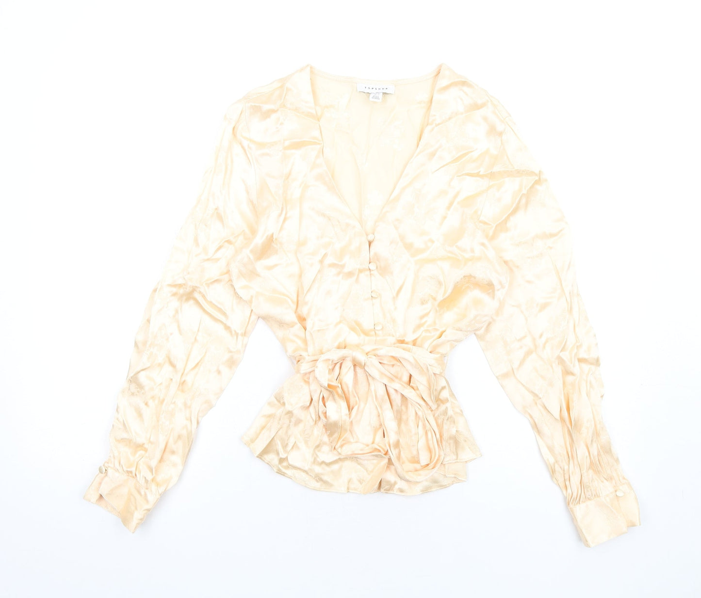 Womens UK Size 8 Topshop Ivory Basic Button-Up
