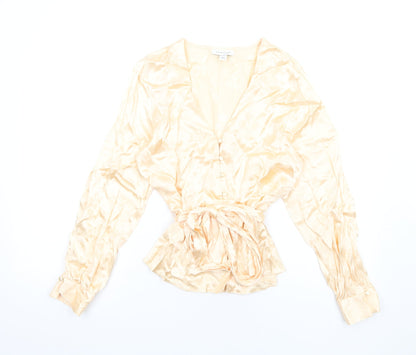 Womens UK Size 8 Topshop Ivory Basic Button-Up