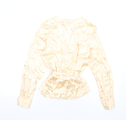 Womens UK Size 8 Topshop Ivory Basic Button-Up