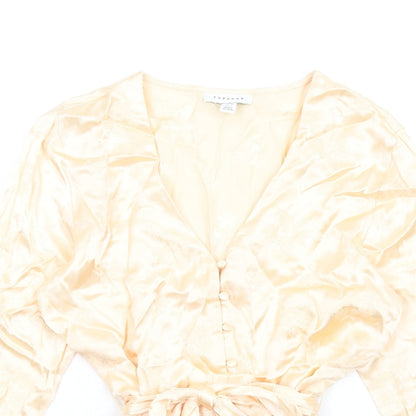 Womens UK Size 8 Topshop Ivory Basic Button-Up