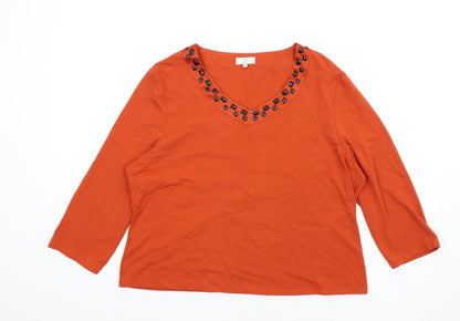 Womens UK Size XL CC Orange Basic T-Shirt