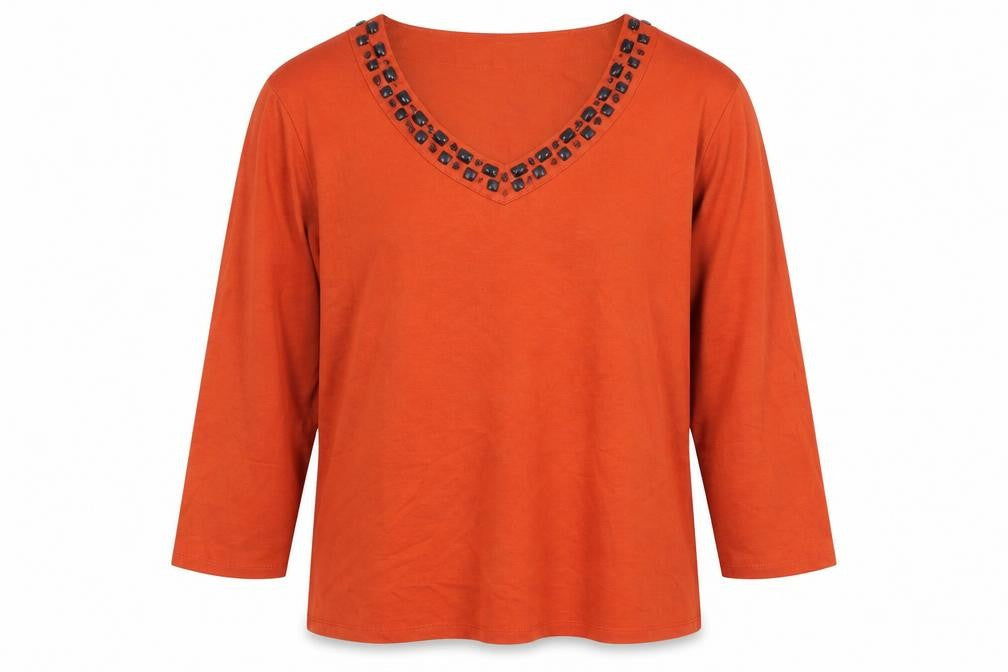 Womens UK Size XL CC Orange Basic T-Shirt