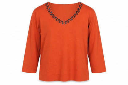 Womens UK Size XL CC Orange Basic T-Shirt