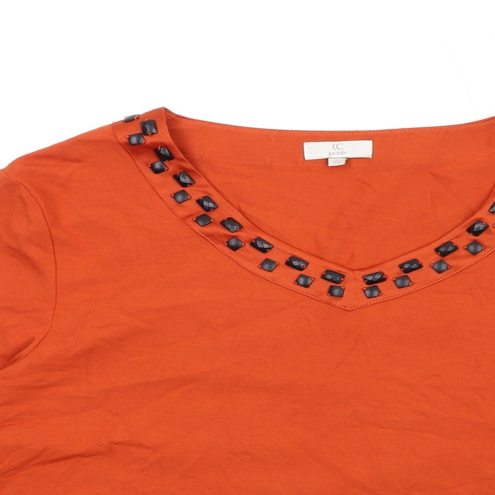 Womens UK Size XL CC Orange Basic T-Shirt
