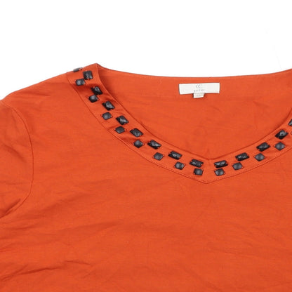 Womens UK Size XL CC Orange Basic T-Shirt