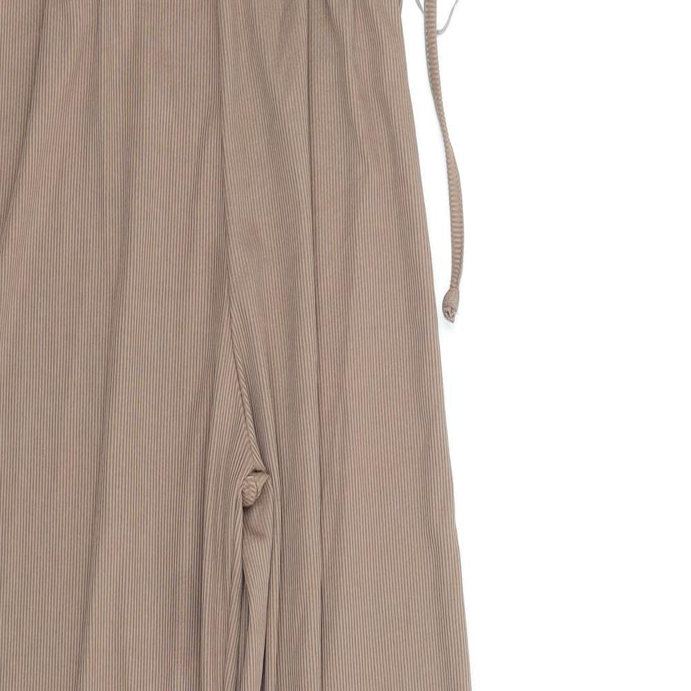 QED London Womens Brown Polyester Trousers Size 8 L32 in Regular