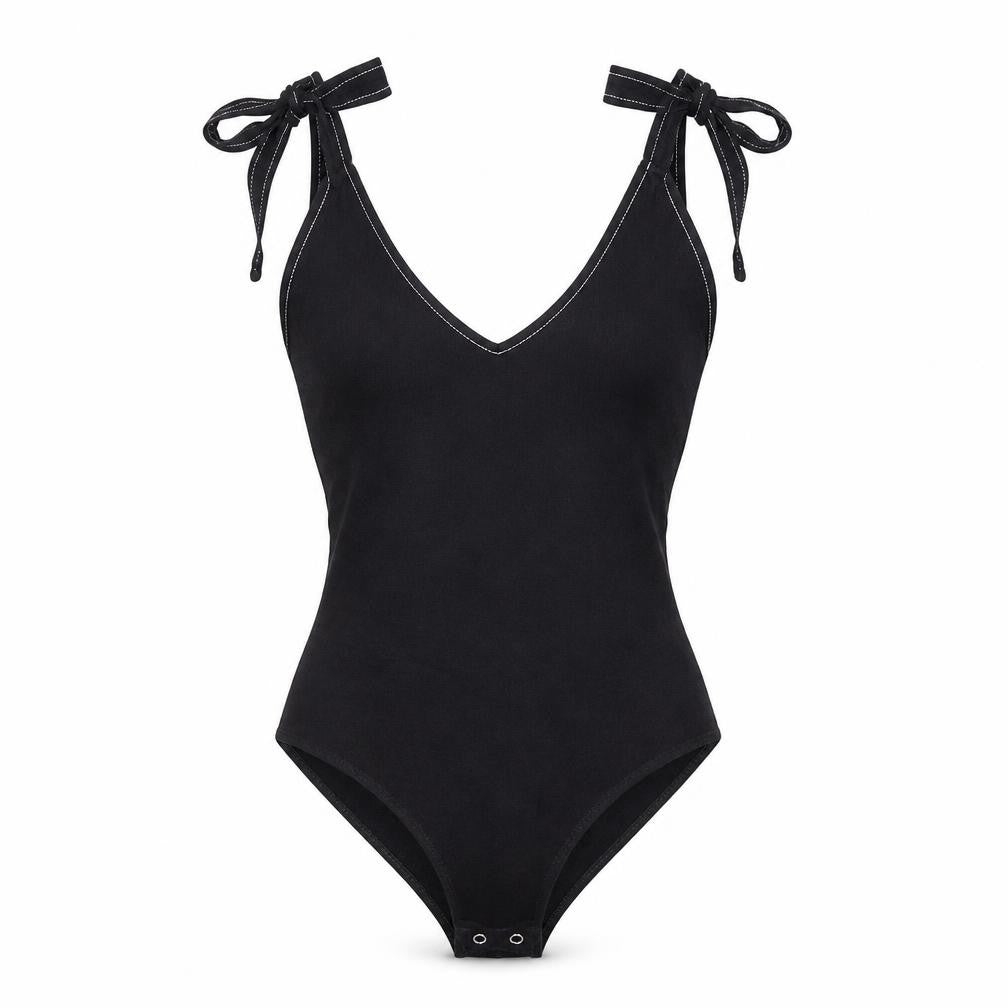 Womens UK Size S FOREVER 21 One-Piece Black Bodysuit