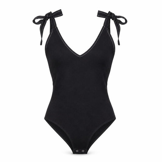 Womens UK Size S FOREVER 21 One-Piece Black Bodysuit