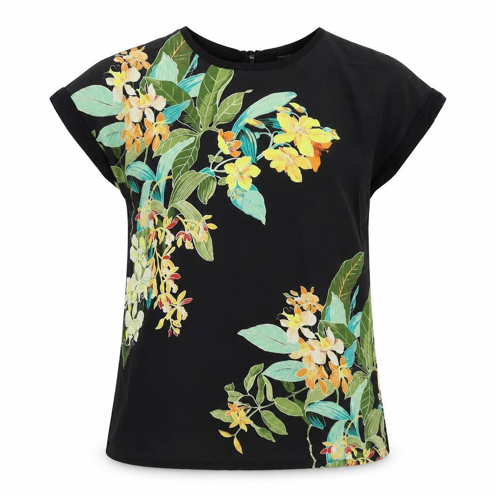 Womens UK Size 6 Warehouse Black Basic T-Shirt