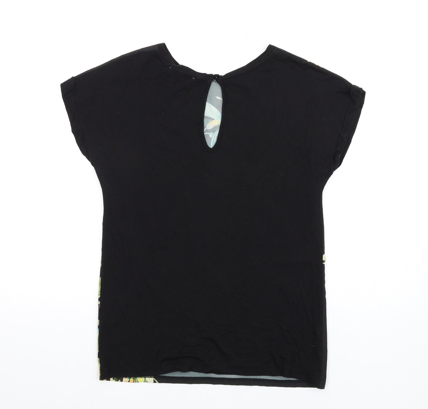 Womens UK Size 6 Warehouse Black Basic T-Shirt