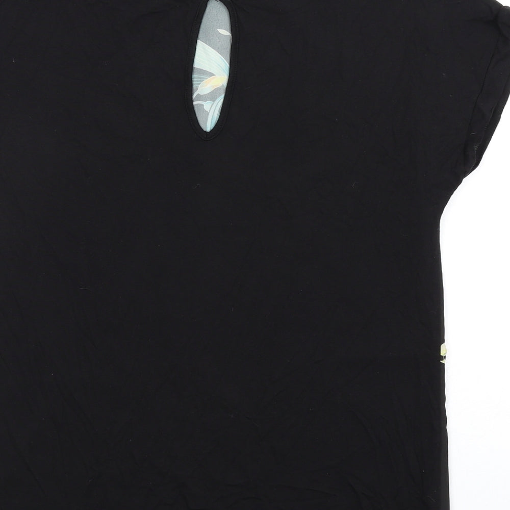 Womens UK Size 6 Warehouse Black Basic T-Shirt