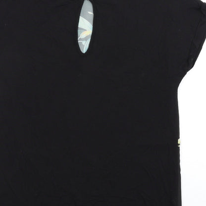 Womens UK Size 6 Warehouse Black Basic T-Shirt