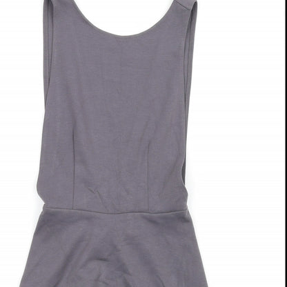 FOREVER 21 Womens Grey Polyester Skater Dress Size S Round Neck Pullover