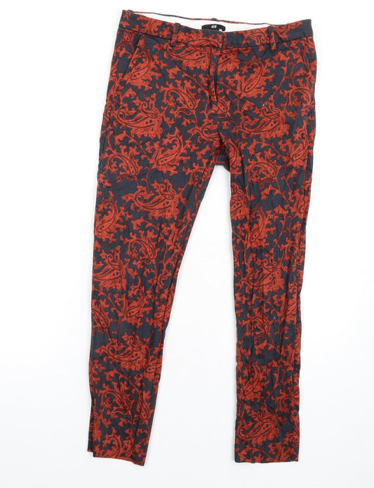 Womens UK Size 8 H&M Regular Fit Dress Pants Orange Trousers