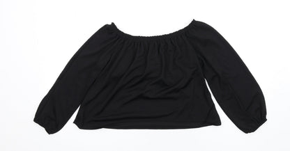 Womens UK Size S Bershka Black Basic T-Shirt