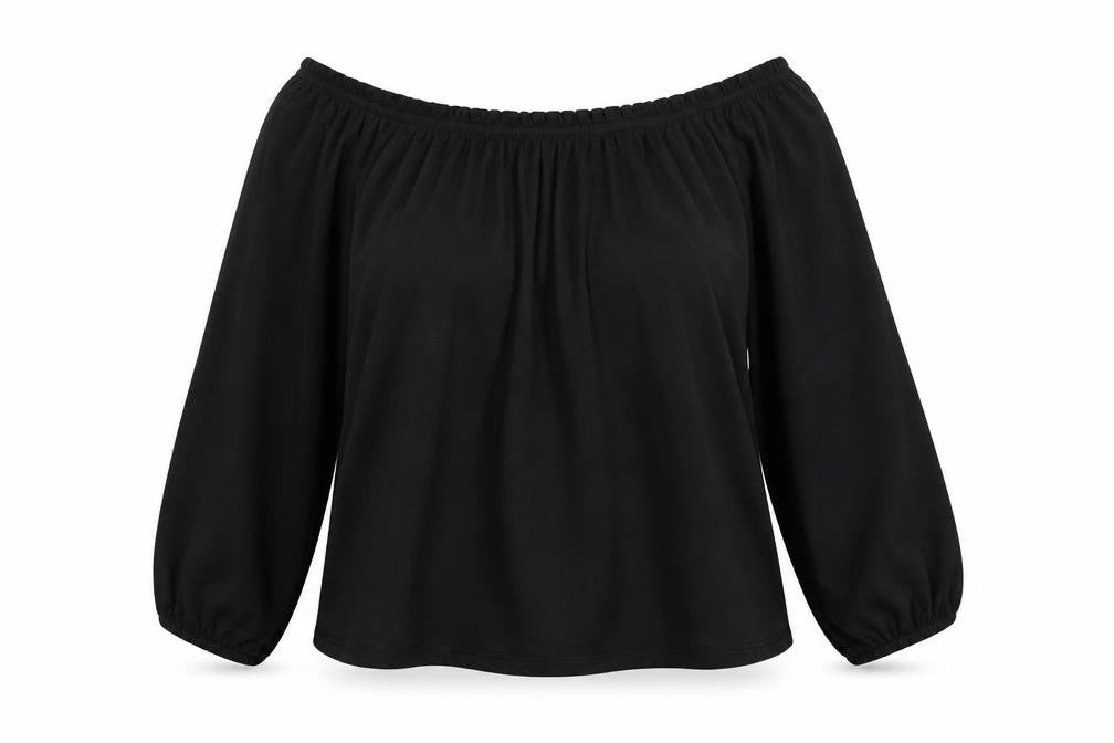 Womens UK Size S Bershka Black Basic T-Shirt