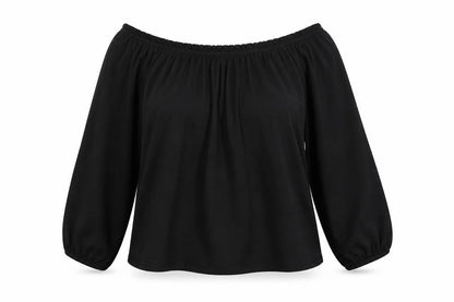 Womens UK Size S Bershka Black Basic T-Shirt