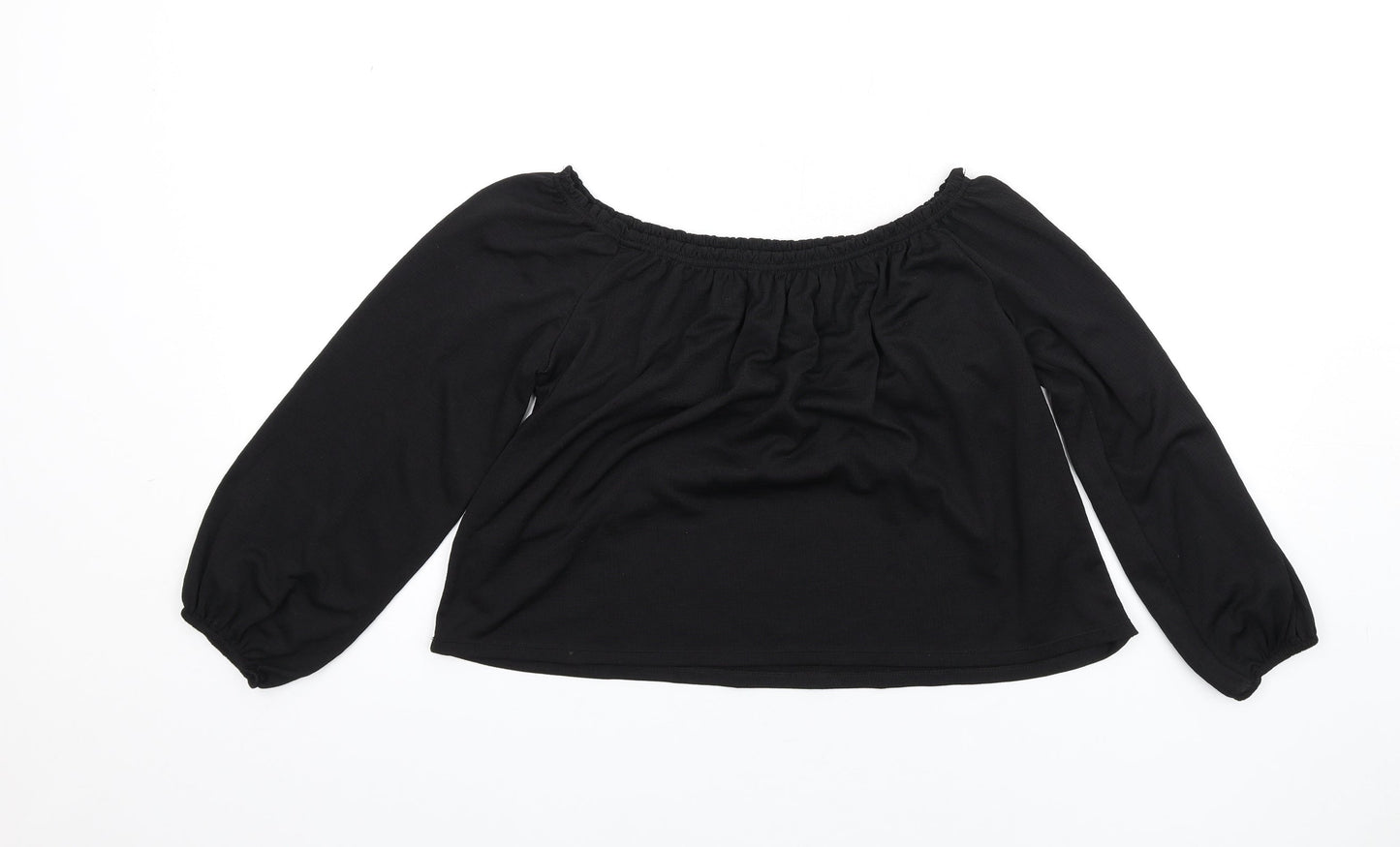 Womens UK Size S Bershka Black Basic T-Shirt