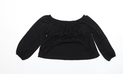 Womens UK Size S Bershka Black Basic T-Shirt