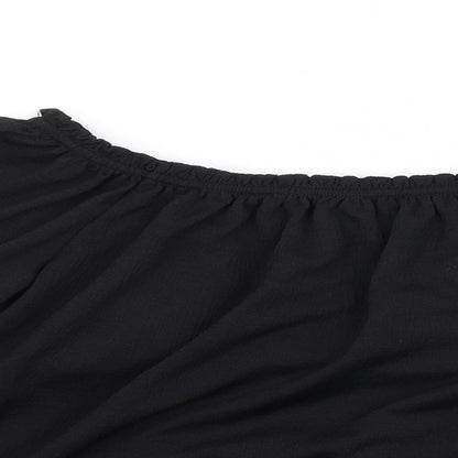 Womens UK Size S Bershka Black Basic T-Shirt
